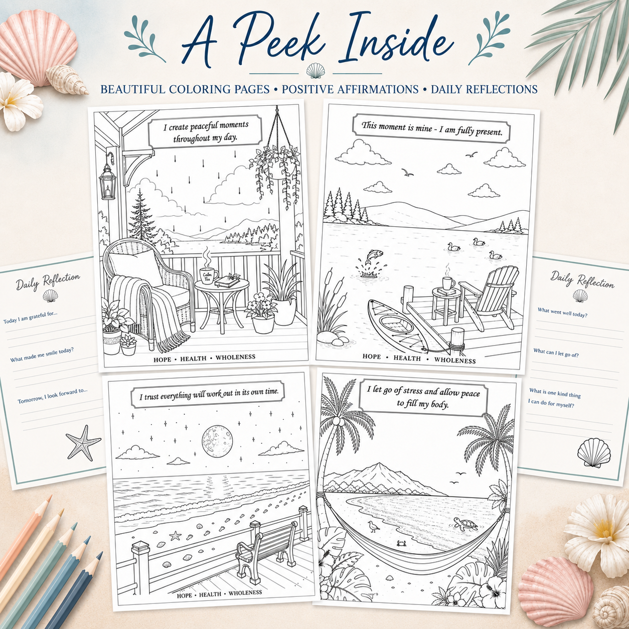 Calm Waters Coloring Book detail