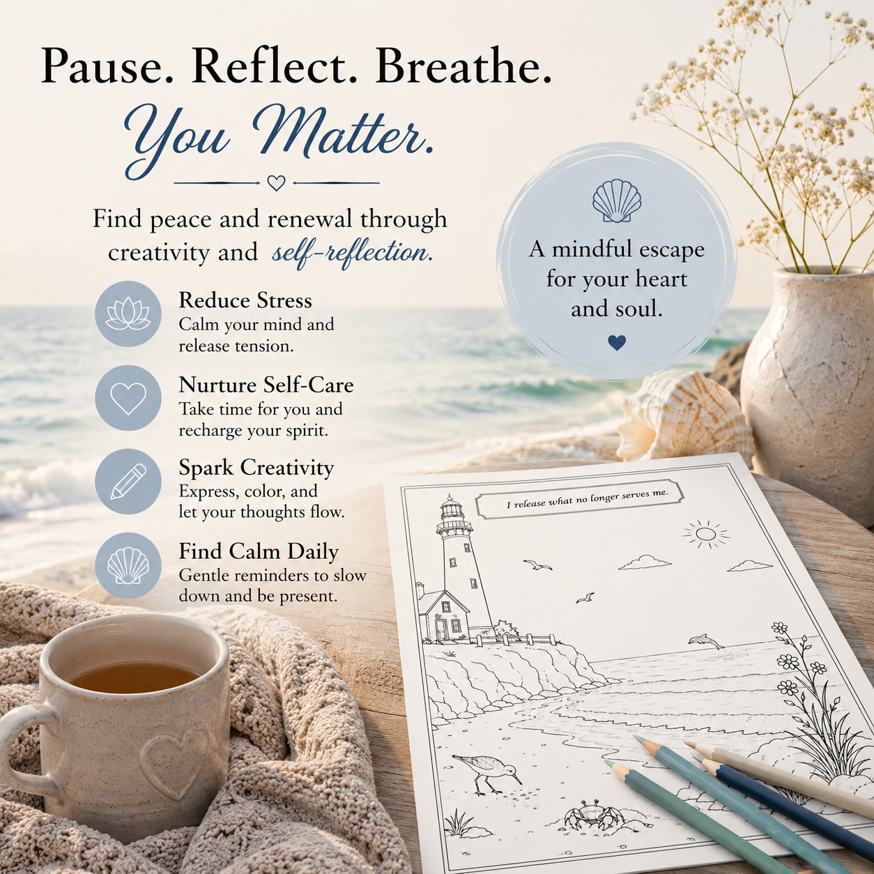 Calm Waters Coloring Book detail