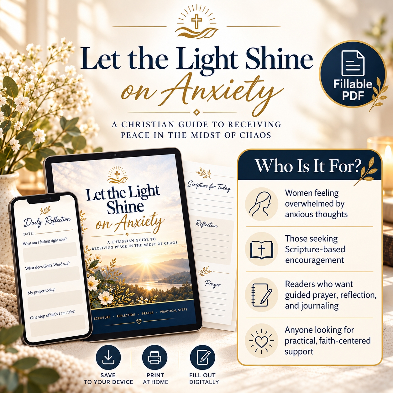 Let the Light Shine on Anxiety - Fillable PDF version
