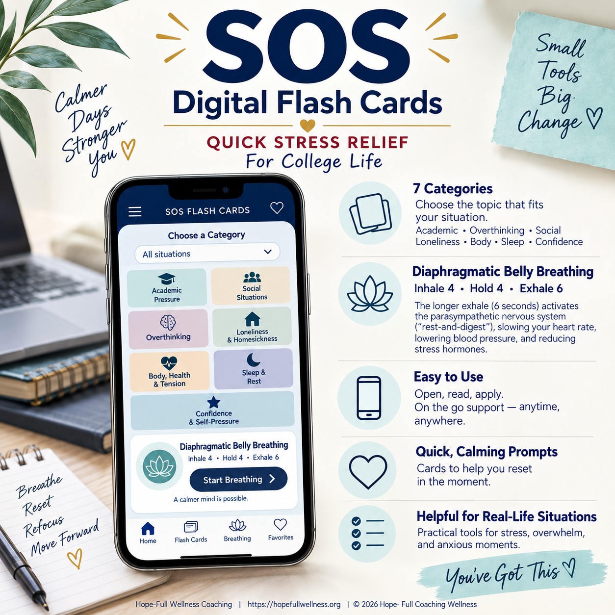 SOS Flash Cards: College Edition flash card example